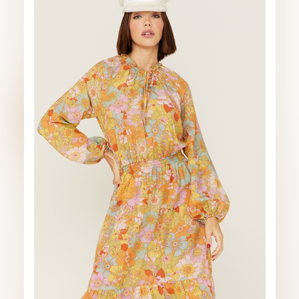Show Me Your MuMu Cait Groovy Tiered Ruffled Dress Size XXL - Picture 2 of 7